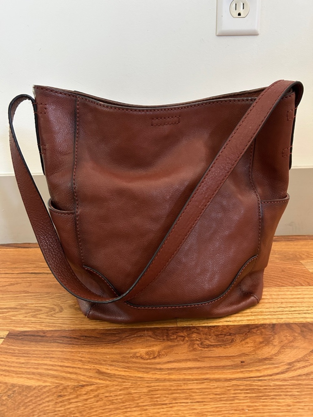 Frye Brown Leather Hobo Shoulder Bag